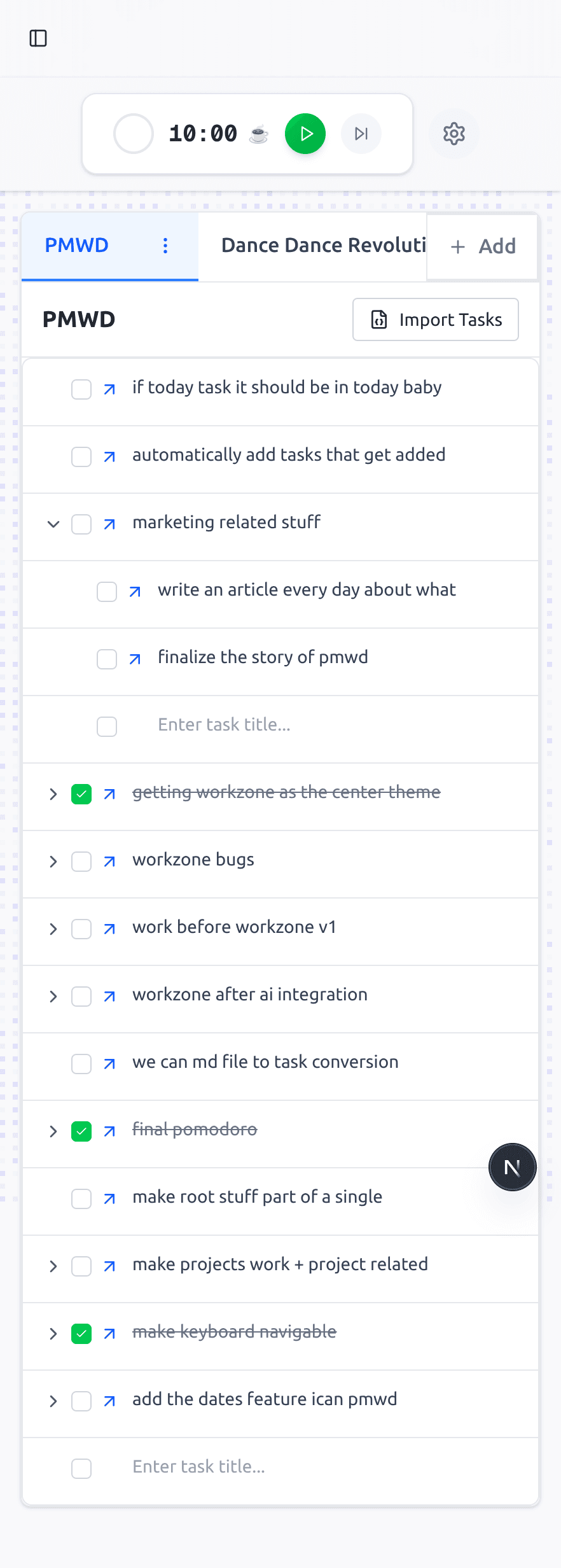 Full keyboard navigation mobile preview