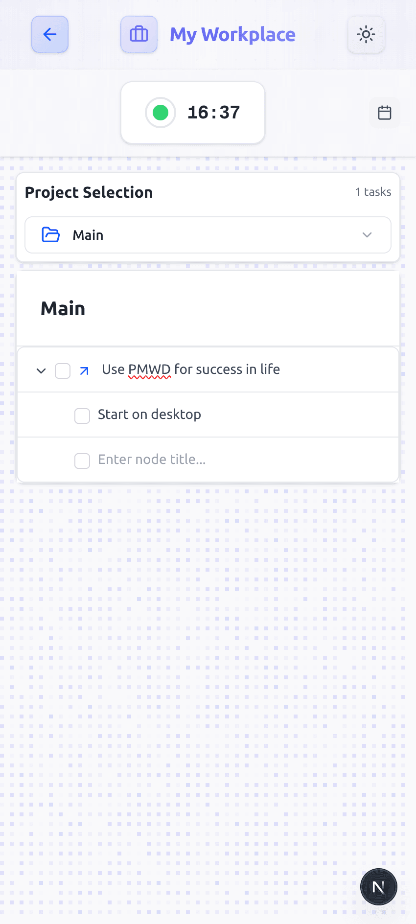 Integrated Timer mobile preview