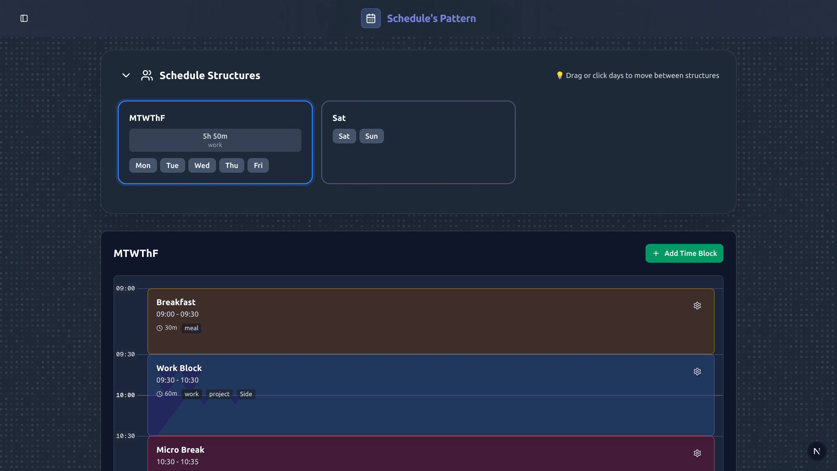 Schedule Pattern desktop preview