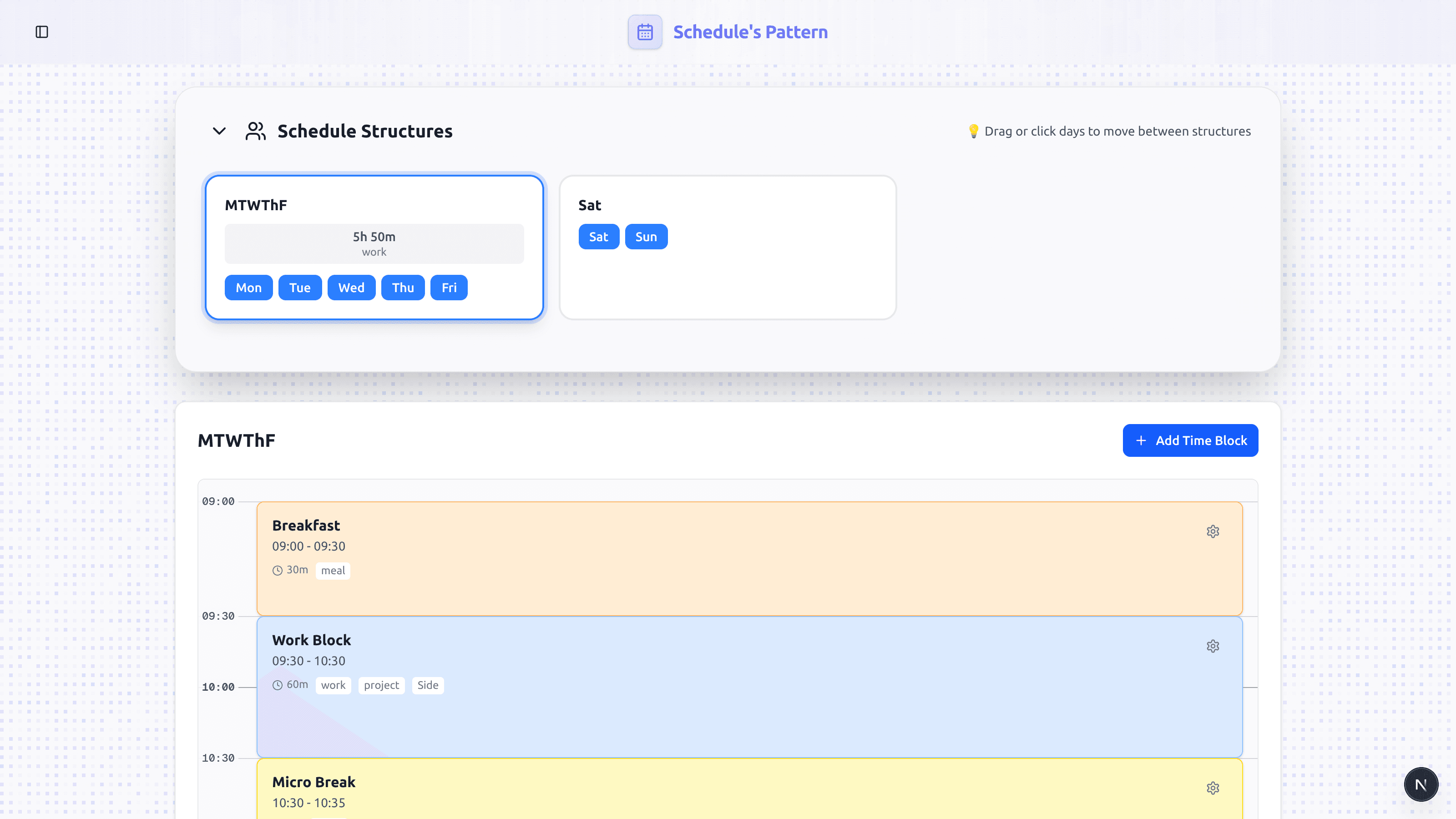 Schedule Pattern desktop preview